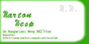 marton wesp business card